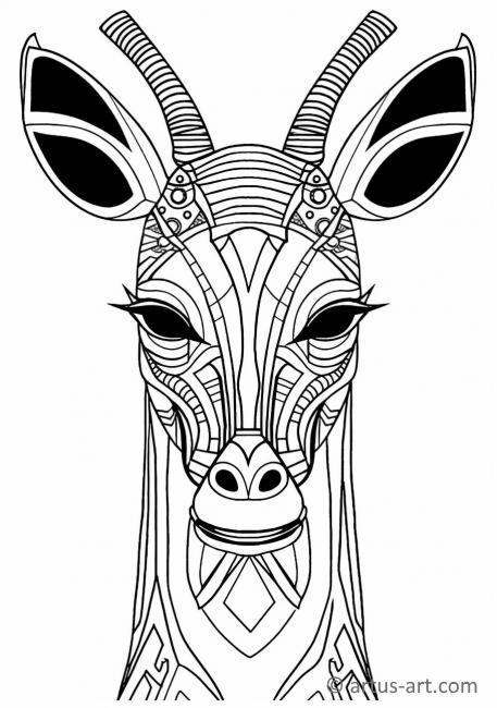 Cute Okapi Coloring Page